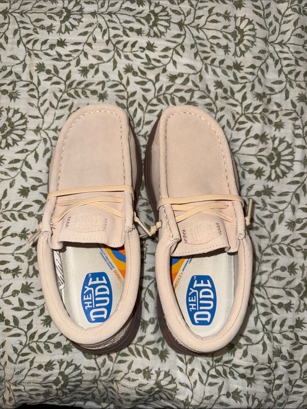 Hey Dude Pale Blush Suede Slip-On Wendy Loafers